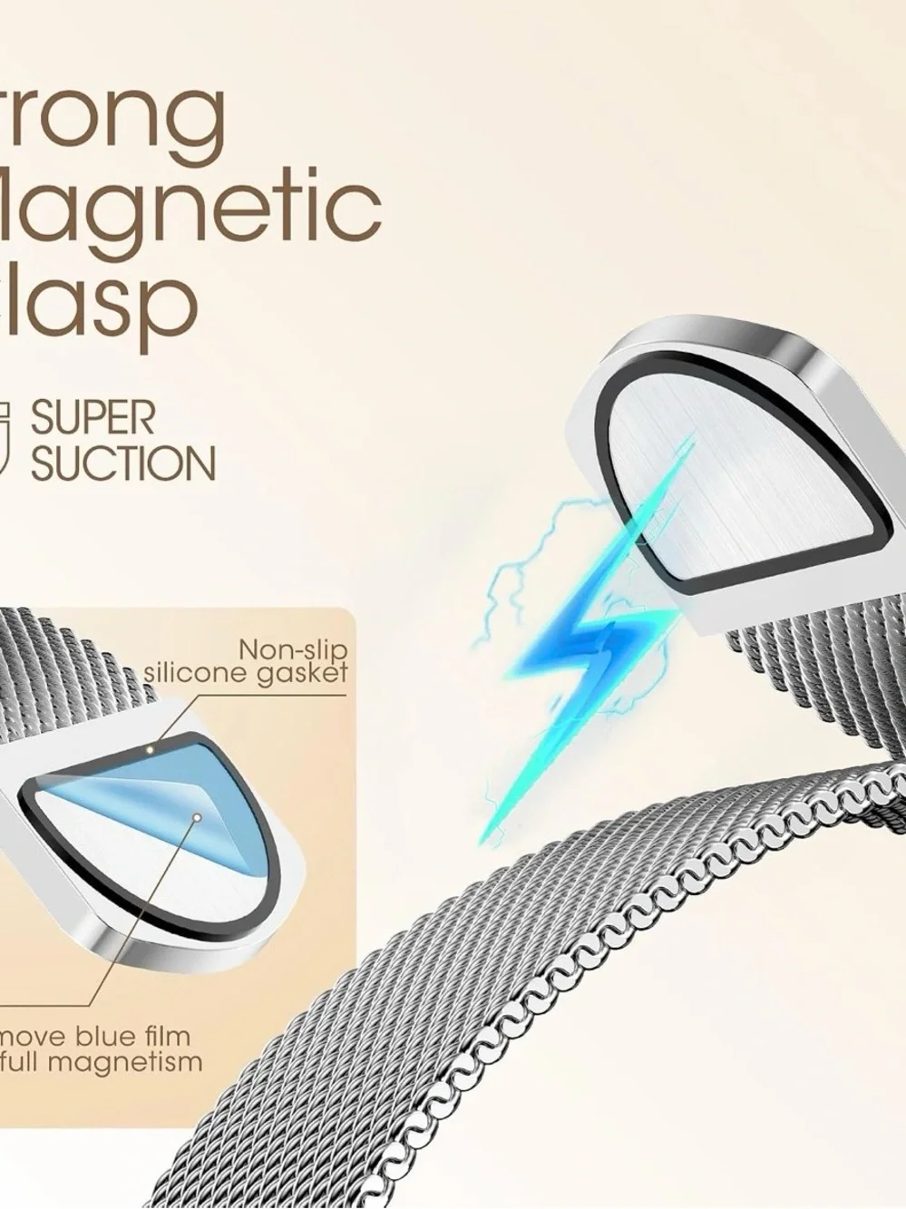 Silver Smartwatch with Milanese Loop Band - Stylish Wearable